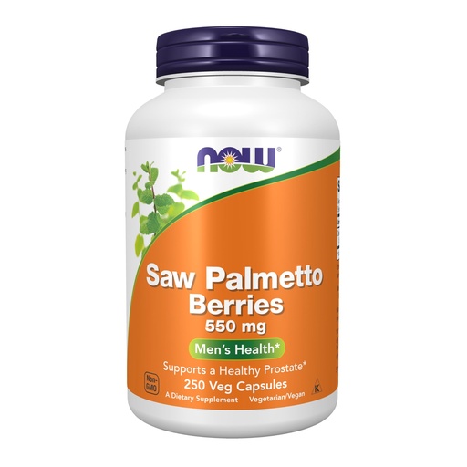 [BRSWIY32BQIR2H34] NOW Foods Supplements, Saw Palmetto Berries (Serenoa repens) 550 mg, Men's Health*, 250 Veg Capsules