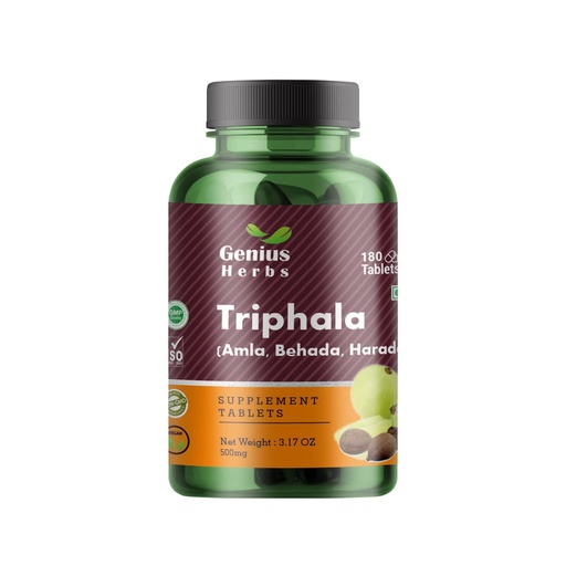 [BRSRMBQDOIBBOF3U] Thripala Tablets 500 mg | Supplement with Amla, Haritaki & Bibhitaki – Detoxifying, Cleansing, & Rejuvenating