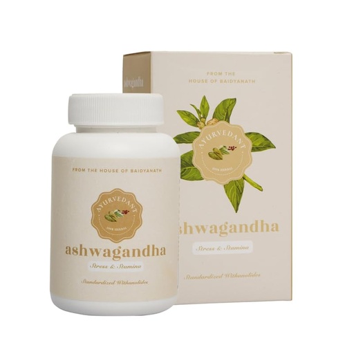 [BRSWYGIOOUAQ2G3U] Baidyanath Asli Ayurved Jhansi Ayurvedant Ashwagandha 60 tablets for Control Stress, Improves Vitality and Muscle Strength