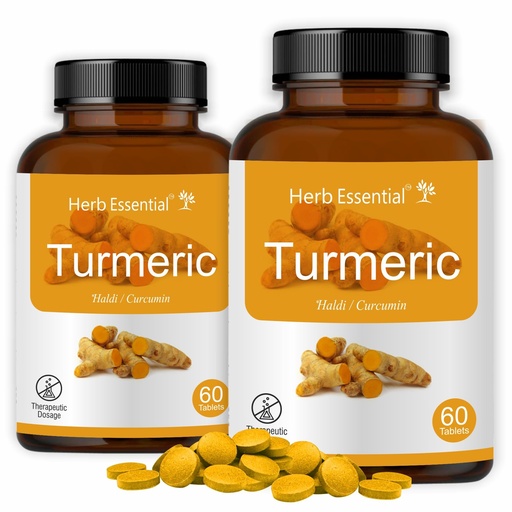 [BRSWGGT5BB7RMCQZ] Herb Essential Turmeric Tablets 500 mg, 120 Count, Haldi Extract