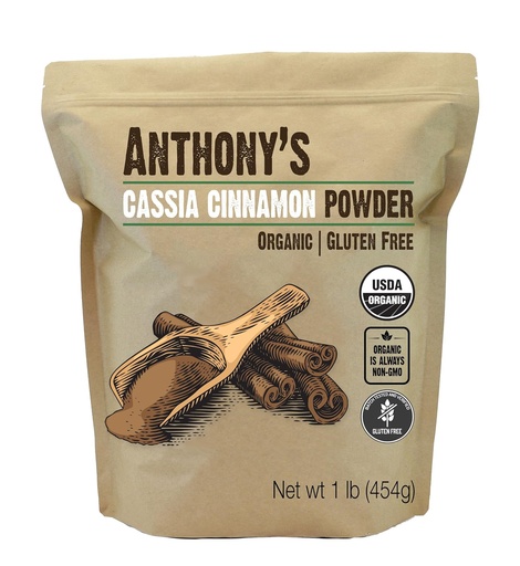[BRSWGZYFDECBOYDG] Anthony's Organic Cassia Cinnamon Powder, 1 lb, Ground, Gluten Free, Non GMO, Non Irradiated, Keto Friendly