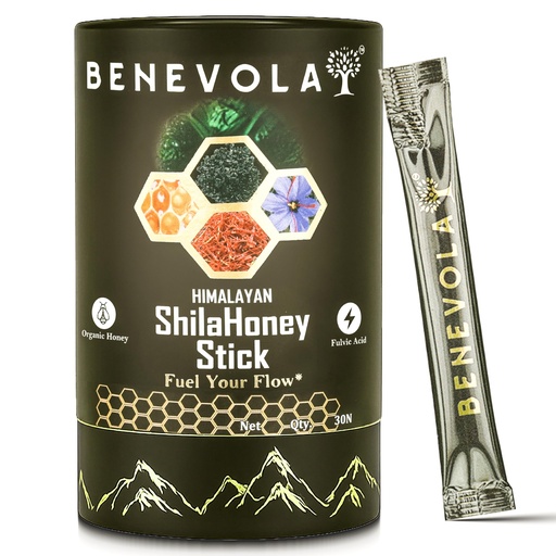 [BRSREH36DMIR62AZ] Benevola Himalayan Shilajit Honey Sticks | Strength, Energy & Muscle Recovery | 75%+ Fulvic Acid, 85+ Minerals