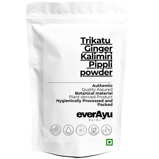 [BRSRGAAOA56QOFDL] Trikatu Powder 50gm – Ginger + Black Pepper + Long Pepper | Organic & 100% Natural | Traditional Ayurvedic Herbal Blend | 50gm