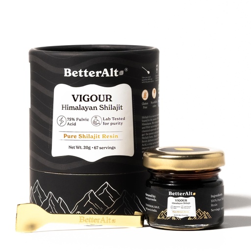 [BRSROEAKOEJWYGTA] Better Alt Shilajit/Shilajeet Resin 20g, 300mg/serving| 100% Pure Himalayan Shilajit with 87 Trace Minerals| 100% Ayurvedic| Boosts Strength,Stamina & Energy| Helps muscle recovery|Rich in Fulvic Acid