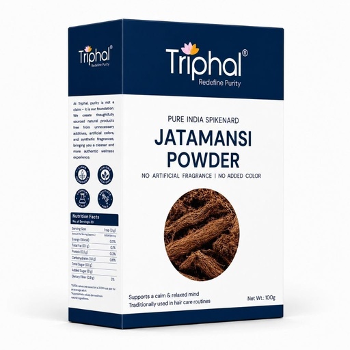 [BRSROGL7AQNBYCTX] TRIPHAL Jatamansi Powder 100g | Edible Balchad Churna | Non GMO, Preservative Free | Natural and Pure Powder | For Brain, Hair, and Skin Health | Suitable for Pooja Rituals