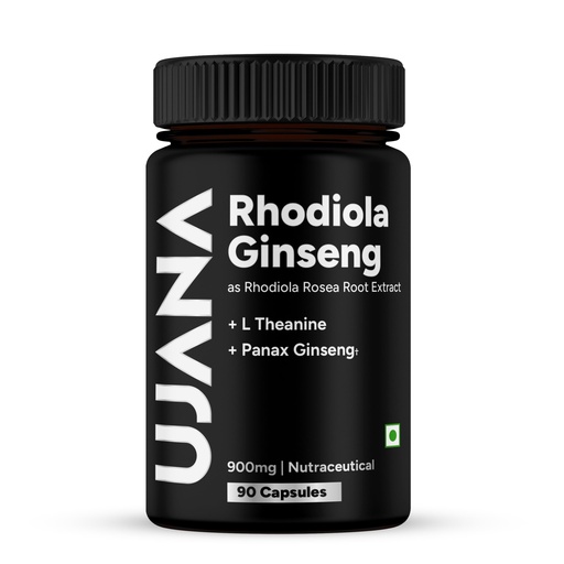 [BRSRGZ35AF6GK2T4] Rhodiola, Ginseng & L-Theanine 900mg | Wellness Support | 90 Veg Capsules