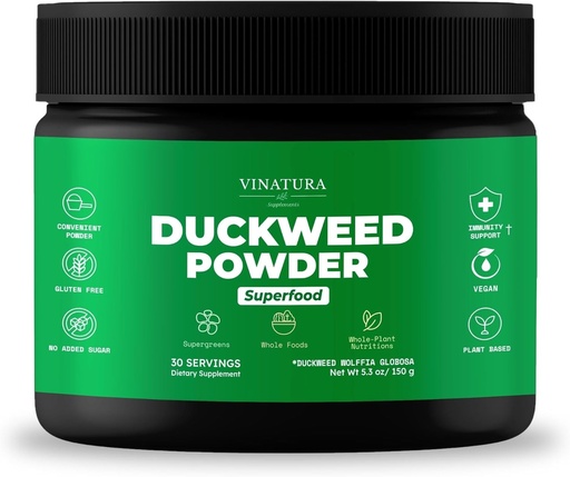 [BRSROZD4PMCWOYLK] VINATURA Duckweed Powder - Duckweed Supplement, Superfood Digestive Health, Fiber-Superfood Powder of Wolffia Globosa