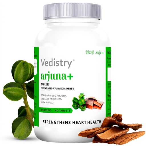 [BRSROZYBCMMR62TJ] Vedistry Arjuna+ Tablets | Ayurvedic Medicines to Improve Heart Health & High Blood Pressure | Ayurvedic Supplement with Arjuna & Piperine for Cholesterol Care, Healthy Circulation – 60 Tablets (Pack of 1)
