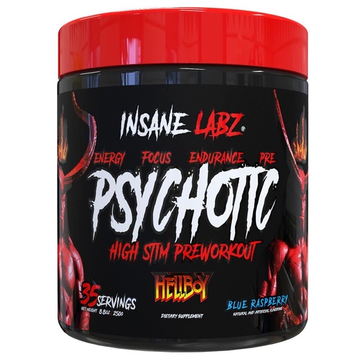 [BRSWGBQQBEHAK236] Insane Labz Hellboy Edition, High Stimulant Pre Workout Powder and NO Booster with Beta Alanine, L Citrulline, and Caffeine, Boosts Focus, Energy, Endurance, Nitric Oxide Levels, 35 Srvgs, Blue Rasp
