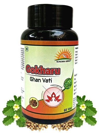 [BRSRAGA2CMGQGYAU] Sunchan Group Gokharu Ghan Vati Tribulus terrestris Gokharu Ghan Vati 60 Vati (Pack of 1)