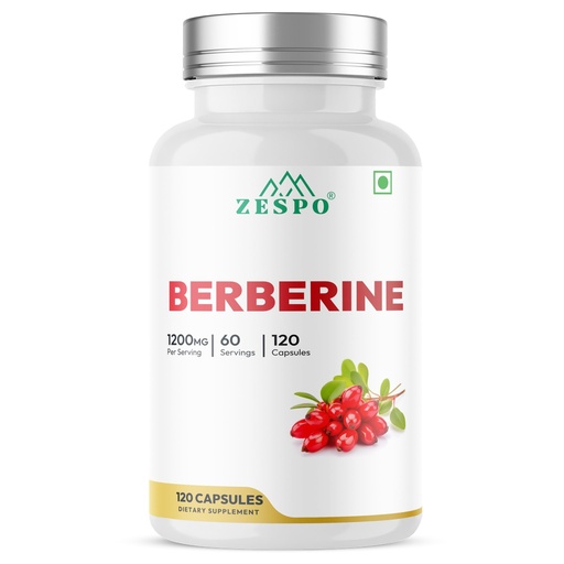 [BRSREYIDB4BAKE3K] ZESPO Berberine HCl 1200 mg with Milk Thistle, 120 Capsules