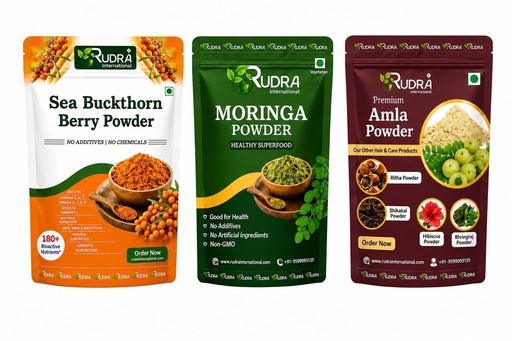 [BRSRYFA2BV7R6FA3] Sea Buckthorn & Moringa & Amla Powder Combo| Herbal | pack of 3(1x100gm)