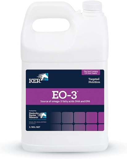 [BRSWIYL6CMCWECD2] Kentucky Equine Research EO-3: Source of Omega-3 Fatty Acids DHA and EPA for Horses, 1 Gal (128 Servings)