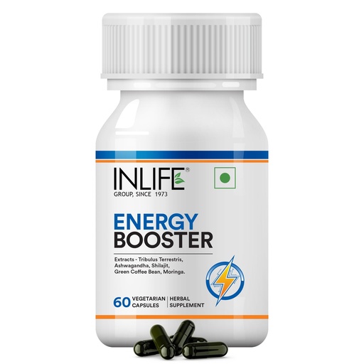 [BRSWGZ3RBMHGOEI2] INLIFE Energy Booster Supplement, 5-Herb Blend, 500mg, 60 Veg Capsules