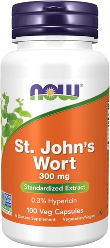 [BRSWIY35CYEBGHI3] NOW Foods Supplements, St. John's Wort (Hypericum perforatum) 300 mg, Standardized Extract, 100 Veg Capsules