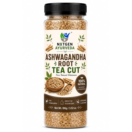 [BRSRYZTYCEBWOHL5] Nxtgen Ayurveda Ashwagandha Root Tea Cut (Withania somnifera) | Premium Ashwagandha | Natural Ayurvedic Herb | Caffeine Free Root Tea Cut | For Herbal Infusions & Wellness Tea | 100g