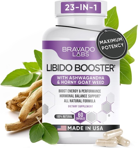 [BRSROBQCCR7BO33B] Libido Enhancer Supplement - Female Libido Booster for Women - Drive, Energy, Mood, Intimacy and Performance Enhancement Pills - with Maca Root, Ashwagandha, Dong Quai - 60 ct
