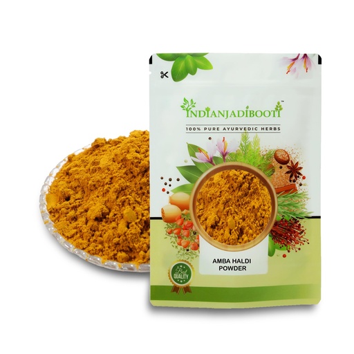 [BRSWGEIFOQFBSCA2] IndianJadiBooti Amba Haldi Powder - Pure Kasturi Turmeric (Curcuma Amada) - Mango Ginger - Traditional Botanical for Dermal Luminosity & Skin Surface Refinement - 250g