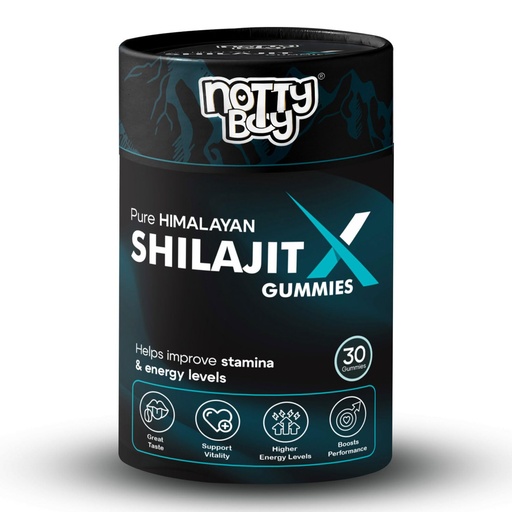 [BRSREFT2AQMA23L5] NottyBoy Pure Himalayan Shilajeet Gummies with 75% Fulvic Acid | Helps Improve Performance, Strength and Energy Levels | No Added Sugar | Pack of 30