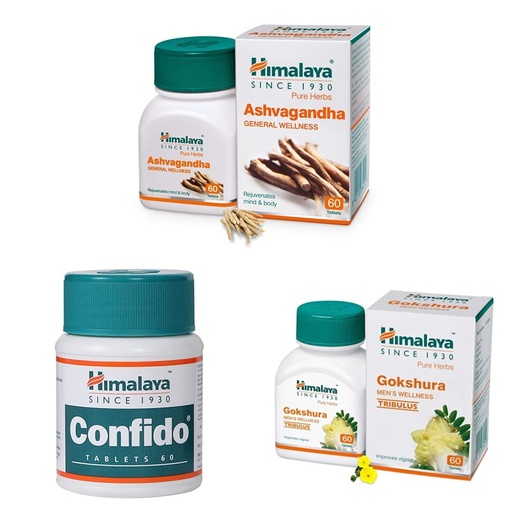 [BRSWYGI3A4ORM3TK] Himalaya Ashwagandha Pure Herbs General Wellness & Confido& Men's Wellness Tablets - 60 Pieces (Gokshura)