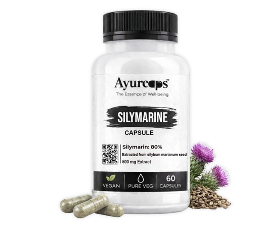 [BRSRGHAOCQORYCL2] Silymarin (Milk Thistle) 500mg 60 Veg Capsules | Standardized Milk Thistle Extract For Liver Support, Antioxidant Support And Digestive Wellness | Herbal Supplement | No Preservatives