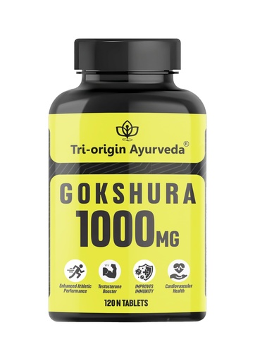 [BRSROHYBCUFRGH33] Tri-Origin Ayurvedic Gokshura Tablets 1000mg (120 Tablets)| Enhances Vitality | Tribulus Terrestris | Suitable for All Genders