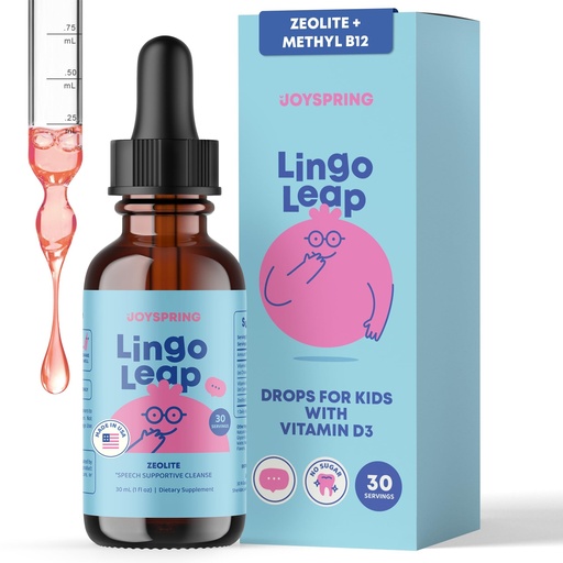 [BRSRAYAPPIFA4CYY] JoySpring LingoLeap – Liquid Kids Formula with Zeolite Clinoptilolite, Methylated B12 & Vitamin D3 | Gentle Daily Support for Kids’ Wellness | Ages 3+ | (1fl oz) 30 Servings