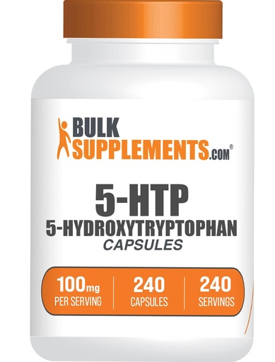 [BRSROFQEDIMAGHY6] BulkSupplements.com 5-HTP Capsules - 5-Hydroxytryptophan, Amino Acid Supplement - Gluten Free, 1 Capsule per Serving, 240 Count (Pack of 1)