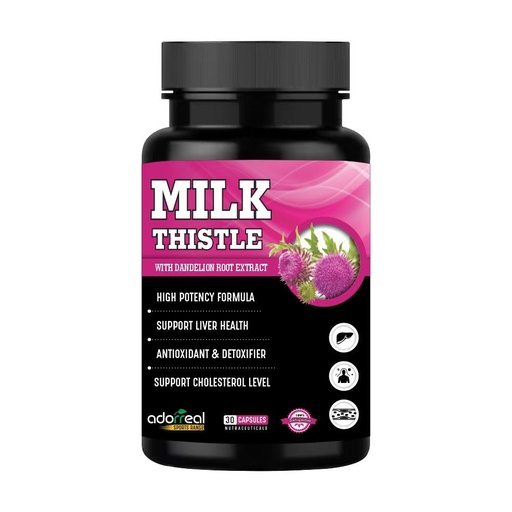 [BRSRE2QZOYOQEC37] Milk Thistle 30 capsules With Dandelion Root Extract Detox Supplement For Men And Women For Healthy Liver | Boost Metabolism And Maintain Cholesterol level