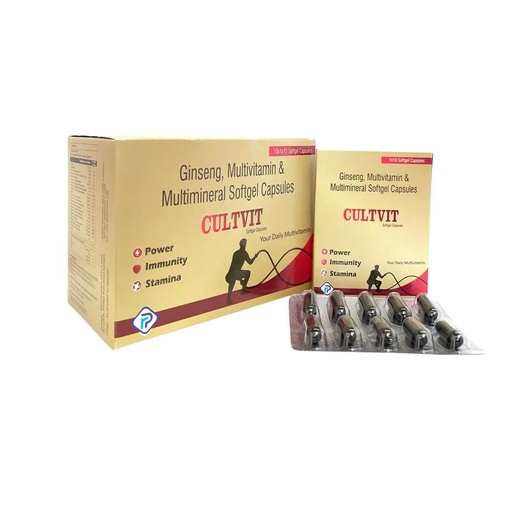 [BRSRYZYKOB5WO3DG] Ginseng Multivitamin and Multimineral Softgel Capsules for Power, Immunity and Stamina, with Vitamins A, B, C, D, Zinc