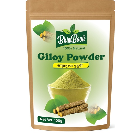 [BRSREALYC4MR6E3Z] 100% Natural Giloy Powder | Pure Herbal Ayurvedic Supplement for Eating, Immunity Booster, Detox, Digestion & Anti-Inflammatory Support – 100g Pack