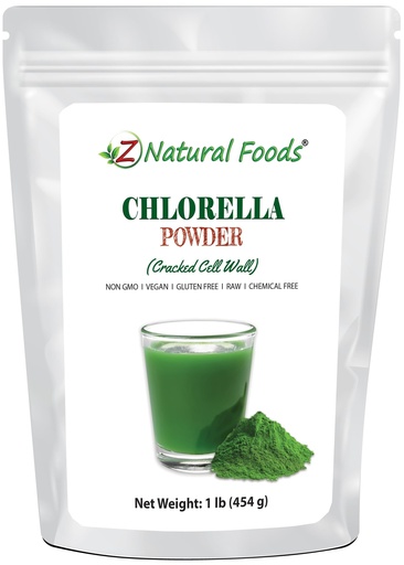[BRSWIH3YDMAWGGT6] Z Natural Foods Chlorella Powder, Cracked Cell Wall Plant Protein, Blue Green Algae Superfood Powder, Perfect for Smoothies, Drinks, Recipes, Raw, Non GMO, Gluten Free, Vegan, 1 lb