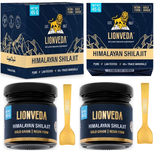 [BRSRMAAPBAHQKALJ] 90g Pure Himalayan Shilajit/Shilajeet Resin for Men, Gym, Stamina, Energy & Improved Health | Guaranteed 80%+ Fulvic Acid | Contains Lab Certificate (Certified Gold Grade)(2 X 45g = 90gm)