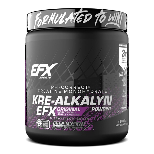 [BRSWI2QICAMQMHT4] EFX Sports Kre-Alkalyn EFX Powder | pH Correct Creatine Monohydrate Powder Supplement | Strength, Muscle Growth & Performance | 140 Servings (Unflavored)