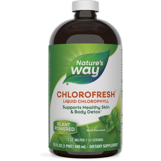 [BRSWIYT3PMCAG2DM] Nature's Way Chlorofresh Liquid Chlorophyll, Chlorophyllin Copper Complex, Internal Deodorant Supplement, Supports Healthy Skin and Detox Pathways*, Mint Flavored, 16 fl oz