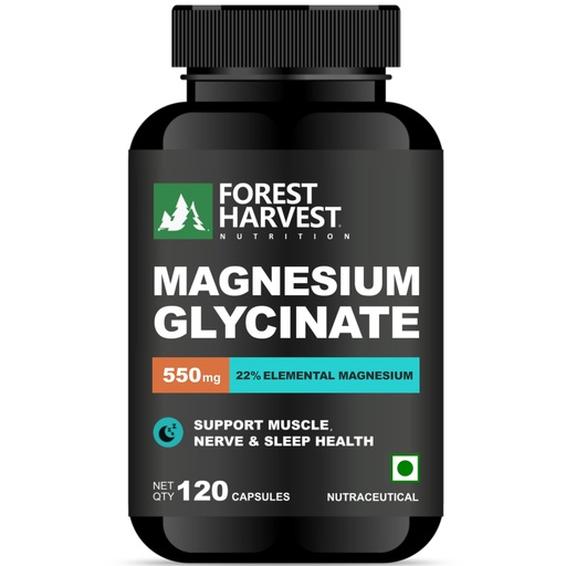 [BRSREYYPA4DRGF3X] Magnesium Glycinate | High Absorption Formula for Muscle Function, Relaxation & Nerve Health | 120 Vegetarian Capsules