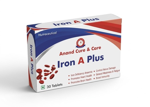 [BRSRGBDRAUIAGCTZ] Anand Cure & Care Iron A Plus | Iron Supplement with Vitamins | Supports Hemoglobin, Energy & Immunity
