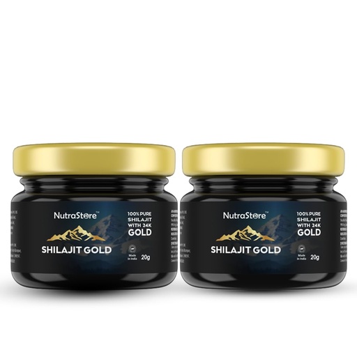[BRSRY2Q5PMBRM2TK] NutraStore Shilajit Gold Resin 20 gm | Shilajit for men | Pure Himalayan Shilajit with 24K Gold for Energy, Strength, Stamina & Vitality | 85+ Minerals with Fulvic Acid | daily health supplement | Pack of 2
