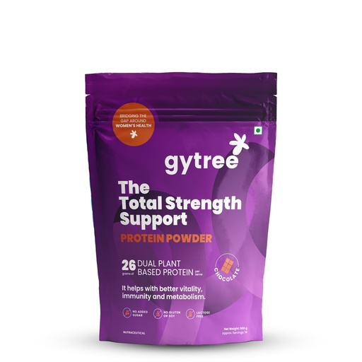 [BRSRAZ3QDJ7G2HT7] Gytree Protein Powder For Women|Vegan Dual Plant-Based Protein|26 gram per serving Of Pea & Brown Rice Protein| Plant Protein for Women (Chocolate, 500g)