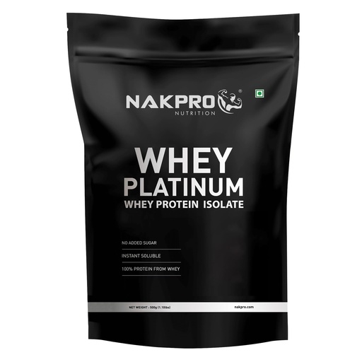 [BRSW2CY3DIMAKCL4] NAKPRO NUTRITION Platinum Whey Protein Isolate | 500g Chocolate Cream | 28g Protein| Trustified Certified