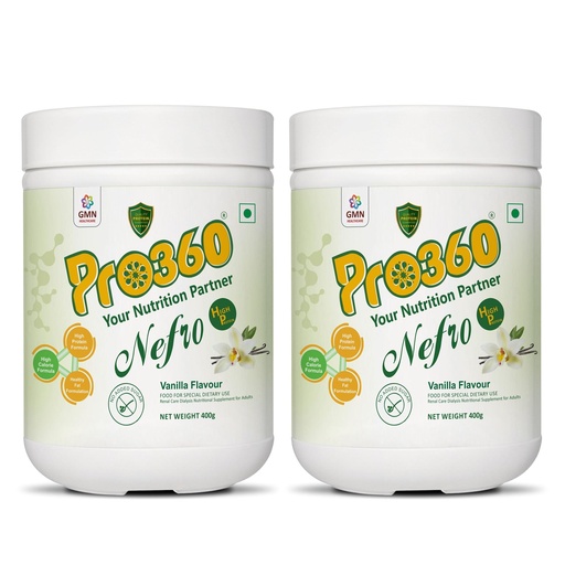 [BRSRMAA7AUNGAYLD] Pro360 Nefro HP Powder – Vanilla Flavour, 400g – High Protein Dialysis Care Nutritional Supplement for Renal Support – Protein Powder with L-Taurine, L-Carnitine & Essential Nutrients (Pack of 2)