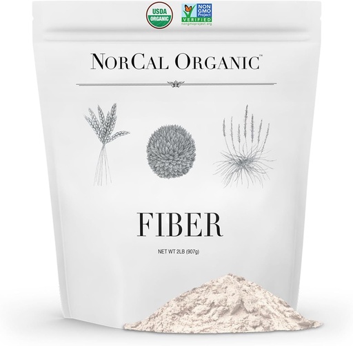 [BRSWKYAQOAAAECT6] Norcal Organic Fiber - 2lbs | Prebiotics & Psyllium Husk Blend | Gluten-Free, Non-GMO, Soluble & Insoluble Fiber Supplement