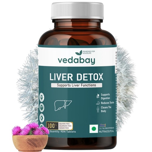 [BRSROHY5AR6A2C3O] Liver Detox Ayurvedic Supplement, Fatty Liver Medicine, Liver Cleanse Tablets for Men and Women, Milk Thistle and Dandelion Extract, 90 Tablets
