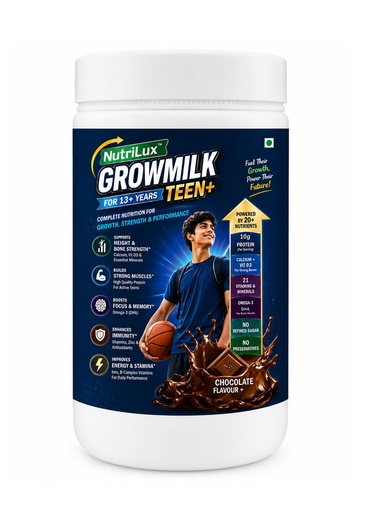 [BRSRYYYEBFYG2EYU] Teen+ Protein Powder for Teen Boys (Age 13+), Chocolate Flavor - Nutritional Support for Height Growth, Strong Bones & Immunity Boost (400gm)
