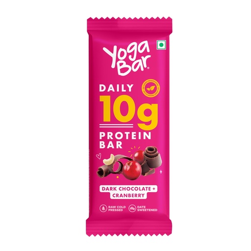 [BRSRAFLYDMHR42D4] Yoga Bar Protein Bar - Dark Chocolate Cranberry 50 gm Bar