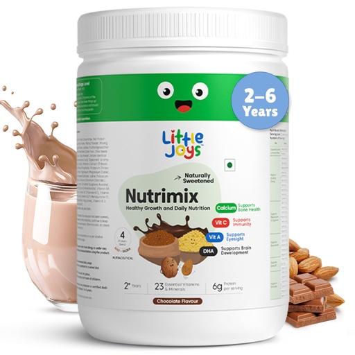 [BRSRMZQ3DMJR4CI7] Little Joys Chocolate Nutrimix 350g Powder | 2-6 Years | Naturally Sweetened With Jaggery & Dates | 23 essential Vitamin & minerals | 5g protein per serving | Supports Immunity | with Ragi, Bajra, Almonds