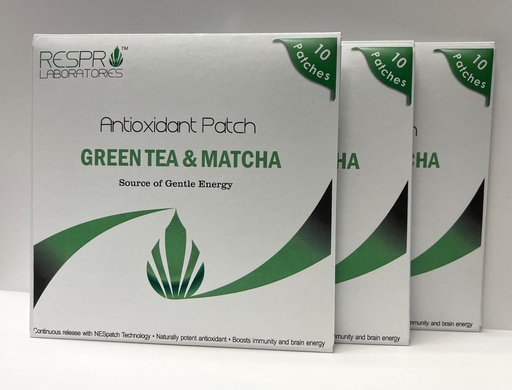 [BRSWG2Y6AUCBMCTA] Respro Labs Natural Antioxidant Patch with Green Tea (EGCG) & Matcha, Continuous Release - 10 Patches
