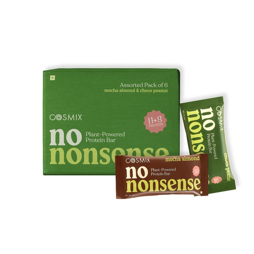 [BRSRGYARDN6GCHIU] Cosmix No-Nonsense Protein Bar | Assorted Pack of 6 | 270g