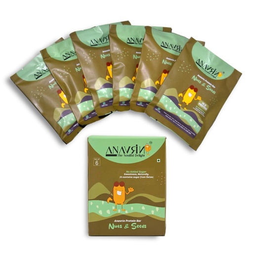 [BRSREAIQOAPGOE3O] ANAVRIN Protein Bar - 6 Bars | Choco Nuts & Seed | 15g Protein, 4g Fibre | Sweetened with Dates | No Added Sugar, No Soy, No Preservatives | Gluten Free Energy Bar | Healthy Snack | 300gm