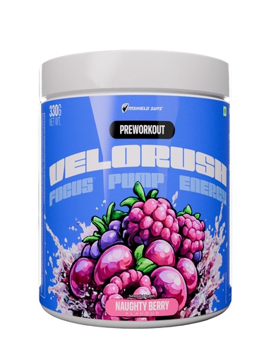 [BRSRGCACBBYB4YDA] Velorush High Stimulant Pre-Workout Naughty Berry, 330g)
